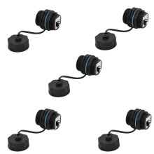5PCS Paneelmontage RJ45 Waterdichte Connector Ethernet LAN Kabel Connector Dubbele Kop Adapter met Stofkap