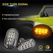 10X Amber LED Side Lights for Jimny JB74 JB64 2018- Turn Signal Indicator Light Replacement, Clear