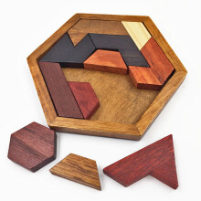 Sechseck Tangram Puzzle Holz Kinder pädagogisches
