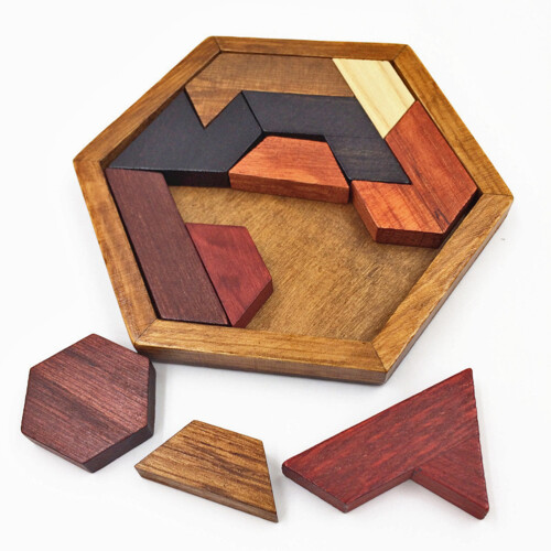 Sechseck Tangram Puzzle Holz Kinder pädagogisches