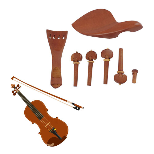 7pcs Violin ChinRest Drawplates Knobs Violino Tailpiece and Pegs Replacement 1