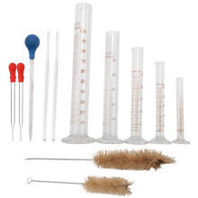 Afgestudeerde Cilinderset, Maatcilinders van Borosilicaatglas met Pipetten/Roerstaven/Schone Borstel