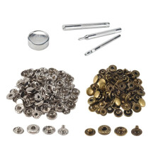 25pcs silver + 25 pcs bronze 10mm Snap Button Metal + tool set for leather handbags