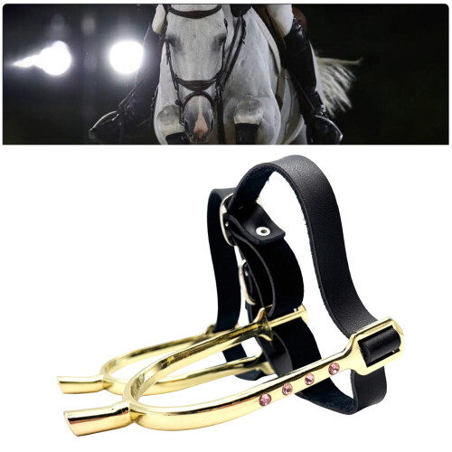 Arched Metal PU Spur Band with Secure Closures for Stable Use Gold 2