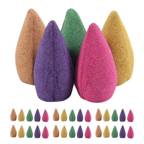 100pcs Reflux incense cones aromatherapy Lavender Rose Jasmine