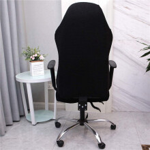 2X la Chaise de Jeu électrique élastique Couvre Les étuis de Chaise Extensibles D'Accoudoir Rotatif de Café Internet de Bureau de Ménage(Noir)