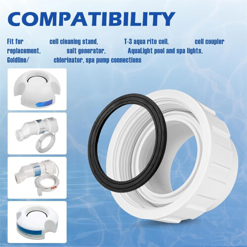 Pool Chlorinator Fitting Replacement Set with Sealing Washer for Pool Repair 1