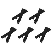 10X Damen Handstulpen Satin Handschuhe Stulpen Fuer Formelle Party Festival Lange Schwarze