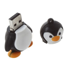 8X USB 2.0 Forme de Manchot U-Disque USB Dispositif de Memoire et de Donnees Lecteur Flash Noir+Blanc, 32GB