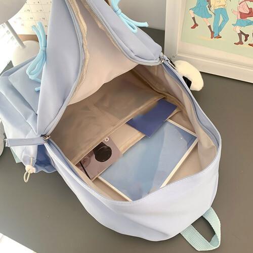 Lovely Bows Backpack Student School Backpack Large Capacity Backpack for Daily White 2