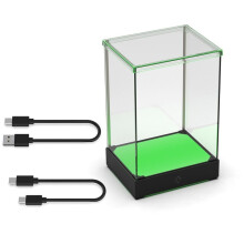 Scatola di Stoccaggio Antipolvere In Acrilico, Vetrina Illuminata per Figure e Collezionabili, Scatola di Stoccaggio Antipolvere con Luci LED