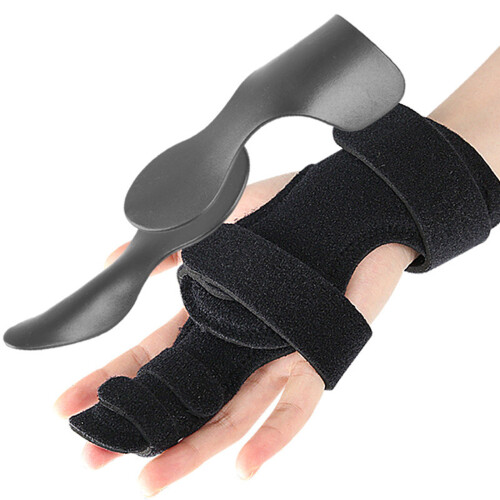 Black Thumb Brace with Hand Wrap Support Thumb and Finger Coverage 1