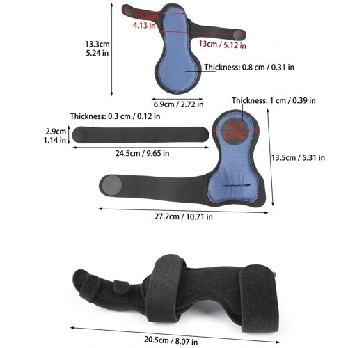 Black Thumb Brace with Hand Wrap Support Thumb and Finger Coverage 2
