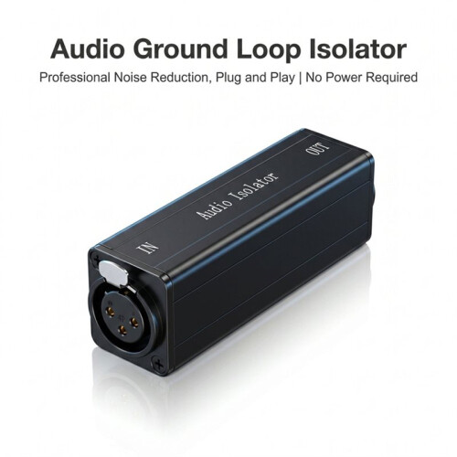 Professional XLR Audio Isolator Noise Filter, Audio Ground Loop Hum Noise Eliminator Single Channel 1