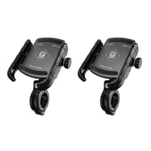 2X Schwarz Aluminium Legierung Fahrrad Motorrad Lenk Spiegel Handy Halterung Stehen