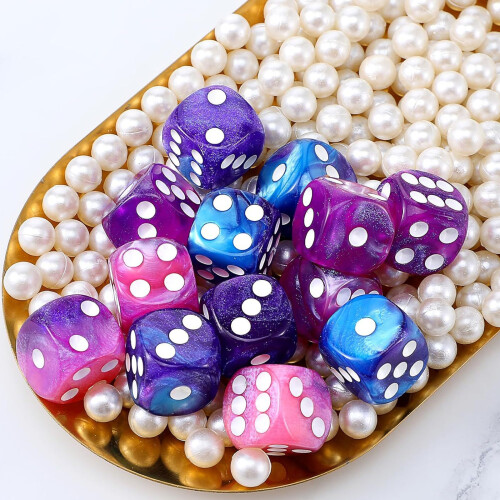 Acrylic Dices Pack 20 Count 16mm Six Face Design for Board Use 1