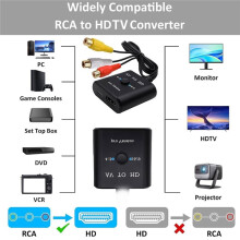 1080P AV Naar -Compatibele Video Converter Video Audio Adapter RCA Naar HDTV Video Adapter voor PS2 VCR DVD STB Monitor