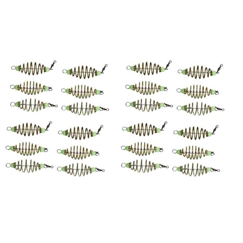 24Pcs Luminous Carp Fishing Feeder Coil Inline-Methode Angeln Angelköder Werfer Inline-Methode Lockt Käfigkorb Köder