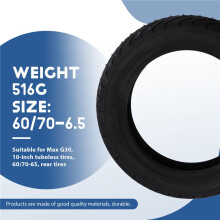 10 Inch Tubeless Tire for  Max G30 Electric Scooter 60/70-6.5 Front and Rear Tyre Replace Parts