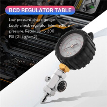 ManomèTre de PlongéE Sous-Marine pour RéGulateurs BCD Analyseur de ContrôLeurs Table de Test RéGlable de Sortie de Gaz 300PSI