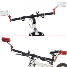 Silver 1 Pair Aluminum Bike Mirror, Universal Handlebar Adjustable Rearview Bicycle Mirror, Safety Mirror for MTB, Road, Dirt,Electric Bike, Bike