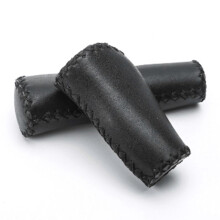 Casual Retro Beach Bike Handle Long and Short GripsPU Leather Bike Handlebat Grips for Most Mountain, BMX