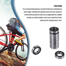 10Pcs 15267-2RS Rubber Sealed Deep Bearing 15X26X7mm Sealed Radial Ring Bicycle Bottom Hub Bearing