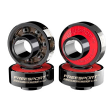 FREESPORT 608 Hybrid Black Ceramic Bearings for Inline Skate or Skateboard Scooter Longboard (Pack of 8)