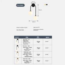 2-Light Glass Globe Decorative Wall Lamp AC90-240 Vanity Light for Bedroom Living Room Dining B Warm Light