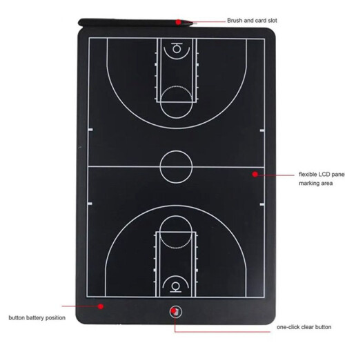 Electronic Coaching Board, 16Inch LCD Screen Strategy  Board with Lock Function for Basketball,Vertical Basketball