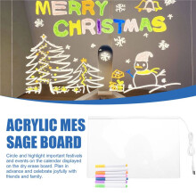 LED Note Board, Glowing Acrylic Message Board with Light, Board Note Illuminated White Board (11.8 x 7.9In)
