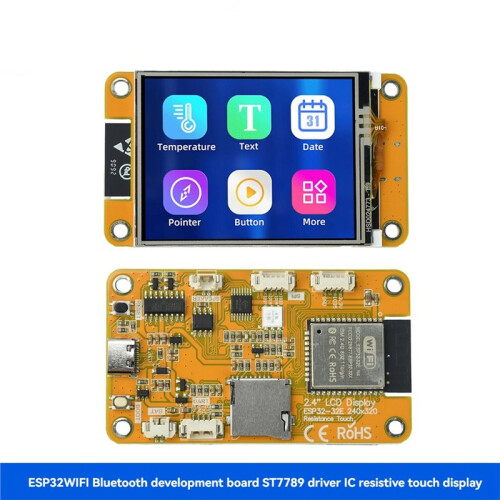 Placa de Desenvolvimento WIFI  ESP32-32E de 2,4 Polegadas com IC Driver ST7789 e Tela de Toque Resistiva 240x320