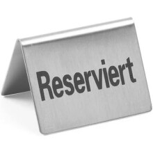 24 Stück Tischschild Reserviert, "Reserviert" Tischständer, Edelstahl, Klassisches Metallschild für Restaurants, Bars, Catering