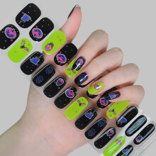 Semi Cured Gels Nails Strips Nails Polish Strips Glow in Dark Full Nails Wraps JR59