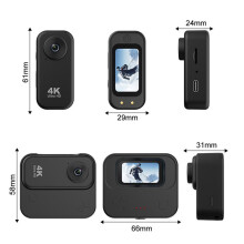 Outdoor Sports Camera 4K HD Action Camcorder with 1.47 Inch Screen, Body Cam Digital Video Audio Recorder