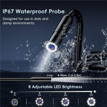 Endoscope Camera with Light 1080P HD Borescope Inspection Camera with LED Lights 4.3" Screen 5m Semi-Rigid Cable