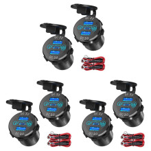 3X QC 3.0 PD3.0 Triple USB Car Charger 12V 24V 60W USB-C Multiple Fast Charger with for Boat, Truck, Motorcycle