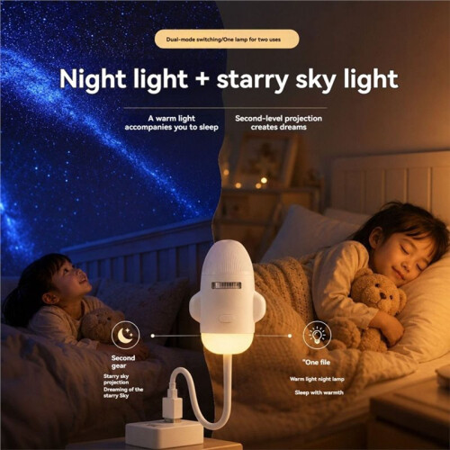 Star Projector Night Light 2 in 1 USB Star Projection Lamp Button Control LED Ceiling Projector Car Ambient Light 1