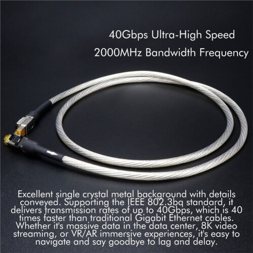 HIFI Network Patch Cable Cat8 Ethernet Cable Rj45 Interface 2000Mhz 40Gbps Speed for Applied to Computers Notebook 1M 2