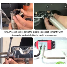 Tube D'Échappement de Chauffage au de 47,2", Tube D'Échappement Flexible en Acier Inoxydable de 1" ID avec 2 Colliers de Serrage pour Chauffage