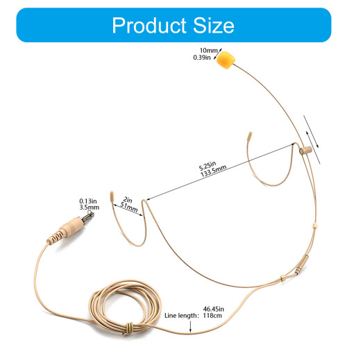 Headset Headworn Microphone Double Earhook Headworn Mic for Stage Performances 2