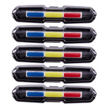 5X USB RecarregáVel Frente Traseira Bicicleta Luz Bateria de LíTio LED Bicicleta Lanterna Traseira Capacete Luz Lâmpada
