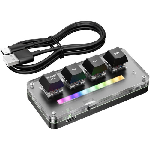 4Key Customize Wireless Voice Input Keyboard Macro Knob Copy Paste Shortcut Key Keyboard Vibecoding Keyboard 1