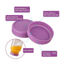 18Pcs Plastic Regular Mouth Jar Lids for , Kerr and More with Rings - Colored Plastic Storage Cap