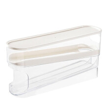Rollende Eierdispenser Eieropbergdoos Dubbellaags Eierroller-Organizer met Deksel Opbergorganisator voor Restaurant
