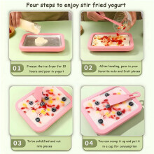2X Ice Cream Yogurt Machine Stainless Steel Fried Ice Tray Great for Making Ice Cream, Fruit Shakes, Smoothies