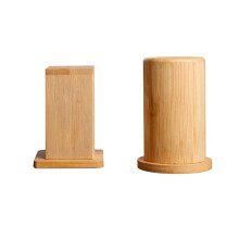 2 Stuks Bamboe Tandenstoker Dispenser Tandenstoker Container Houders Vierkante Ronde Tandenstoker Doos Decoratie voor Thuis Hotel