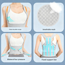Adult back support belt with rear vented panel for office seating S