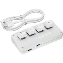 4-Key Customize Wireless Voice Input Keyboard Macro Knob Copy Paste Shortcut Key Keyboard Vibecoding Keyboard White