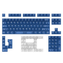 132 Keys Transparent PC Keycaps Keycap Set with Number Pad for MX Mechanical Gaming Keyboard Backlit RGB